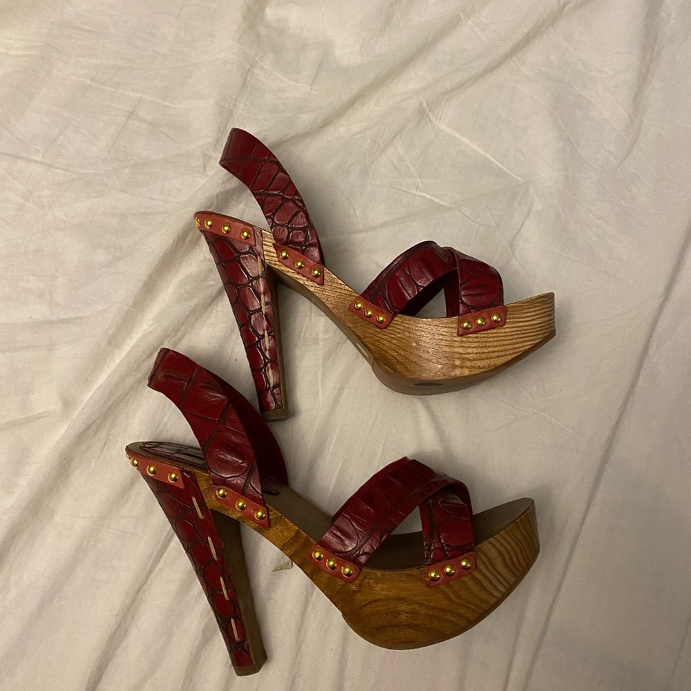 Miu Miu Platforms In Red Crocodile Skin - image 2